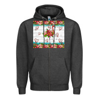 Charcoal Heather flamingo with tropical flowers Zipper Hoodie - Artiststas