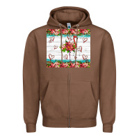 Chestnut flamingo with tropical flowers Zipper Hoodie - Artiststas