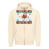 Sandshell flamingo with tropical flowers Zipper Hoodie - Artiststas