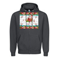 Smoke flamingo with tropical flowers Zipper Hoodie - Artiststas