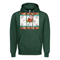 Sports Green flamingo with tropical flowers Zipper Hoodie - Artiststas