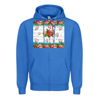 Flamingo With Tropical Flowers Zipper Hoodie | Teevron