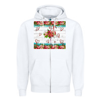 White flamingo with tropical flowers Zipper Hoodie - Artiststas