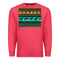Cardinal turquoise horse and bullskull aztec  pattern Premium Sweatshirt - BarkalooDesign
