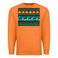 Carrot turquoise horse and bullskull aztec  pattern Premium Sweatshirt - BarkalooDesign
