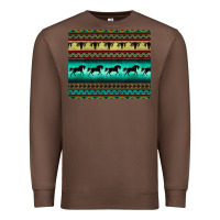 Chestnut turquoise horse and bullskull aztec  pattern Premium Sweatshirt - BarkalooDesign