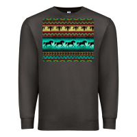 Smoke turquoise horse and bullskull aztec  pattern Premium Sweatshirt - BarkalooDesign