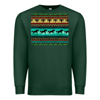 Sports Green turquoise horse and bullskull aztec  pattern Premium Sweatshirt - BarkalooDesign