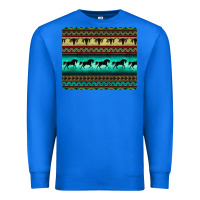 True Royal turquoise horse and bullskull aztec  pattern Premium Sweatshirt - BarkalooDesign