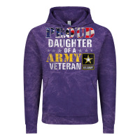 Cloud Purple proud daughter of a army veteran american flag military gift Vintage Hoodie - longCreatives