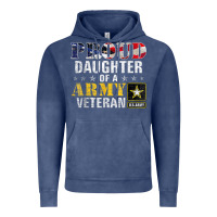 Vintage Denim proud daughter of a army veteran american flag military gift Vintage Hoodie - longCreatives