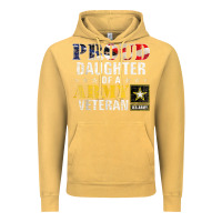 Vintage Mustard proud daughter of a army veteran american flag military gift Vintage Hoodie - longCreatives