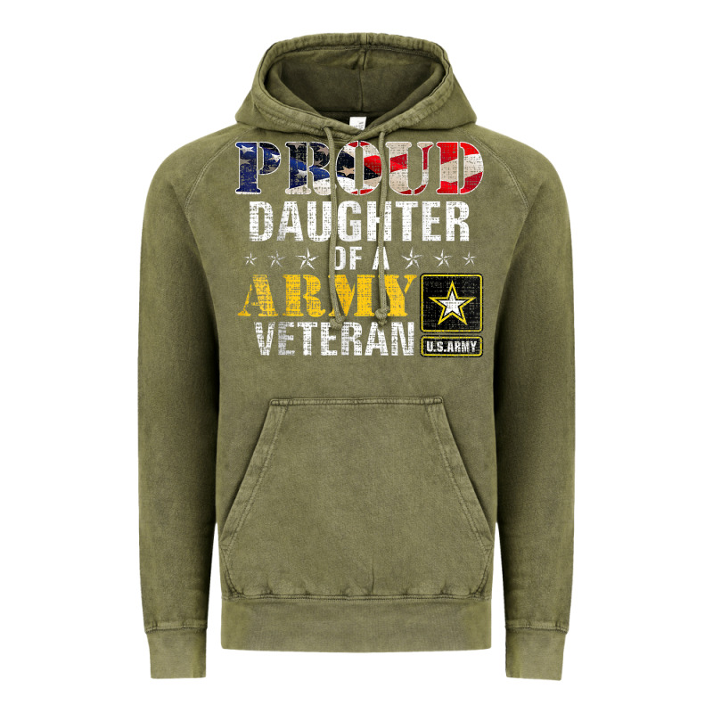 Proud Daughter Of A Army Veteran American Flag Military Gift Vintage Hoodie by longCreatives | Teevron