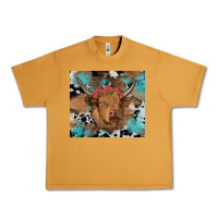 Peanut Butter western roses cow Urban Heavy Tee - RanaPortraitStore