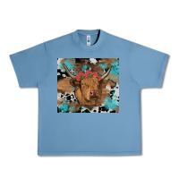 Pebble Blue western roses cow Urban Heavy Tee - RanaPortraitStore
