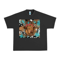 Pigment Black western roses cow Urban Heavy Tee - RanaPortraitStore