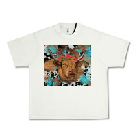 Pistachio western roses cow Urban Heavy Tee - RanaPortraitStore