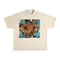 Sandshell western roses cow Urban Heavy Tee - RanaPortraitStore