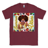 Burgundy summer vibes afro kid Classic Tee - TumblerDesignByShophia