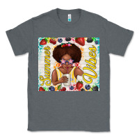 Charcoal Heather summer vibes afro kid Classic Tee - TumblerDesignByShophia