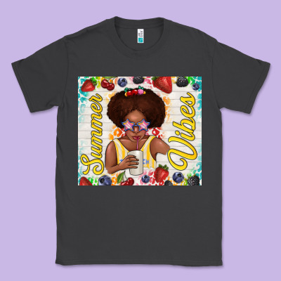 Summer Vibes Afro Kid Classic Tee Designed By Tumblerdesignbyshophia