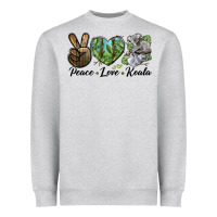 Heather Grey peace love koala Heavyweight Sweatshirt - LillyAllenDesigns
