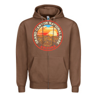 Chestnut Vintage Grand Canyon National Park Retro 80s Graphic Zipper Hoodie - longCreatives