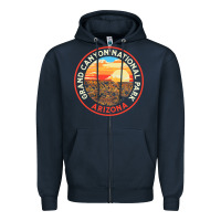 Navy Vintage Grand Canyon National Park Retro 80s Graphic Zipper Hoodie - longCreatives