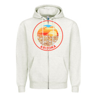 Oatmeal Heather Vintage Grand Canyon National Park Retro 80s Graphic Zipper Hoodie - longCreatives