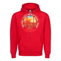 Red Vintage Grand Canyon National Park Retro 80s Graphic Zipper Hoodie - longCreatives