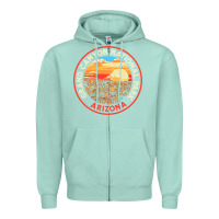 Seafoam Vintage Grand Canyon National Park Retro 80s Graphic Zipper Hoodie - longCreatives