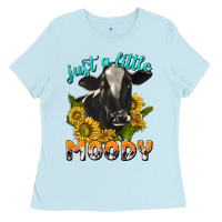 Baby Blue Just a Little Moody Ladies Tee - texasbilliewilder