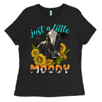 Black Just a Little Moody Ladies Tee - texasbilliewilder