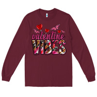 Burgundy valentine vibes olivia Long Sleeve Tee - OliviaCreatesArt
