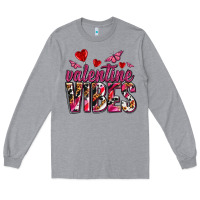 Heather Grey valentine vibes olivia Long Sleeve Tee - OliviaCreatesArt