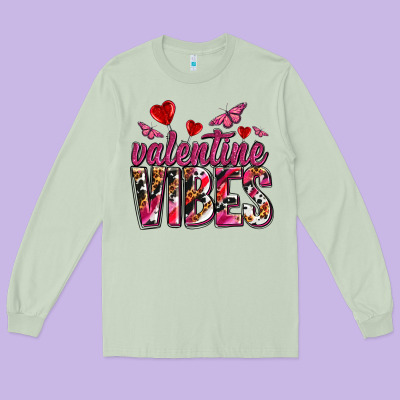 Valentine Vibes Olivia Long Sleeve Tee Designed By Oliviacreatesart