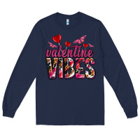 Navy valentine vibes olivia Long Sleeve Tee - OliviaCreatesArt
