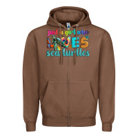 Chestnut just a girl who loves sea turtle Zipper Hoodie - Artiststas