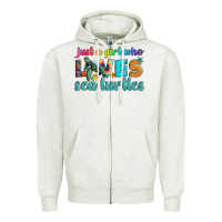 Oatmeal Heather just a girl who loves sea turtle Zipper Hoodie - Artiststas