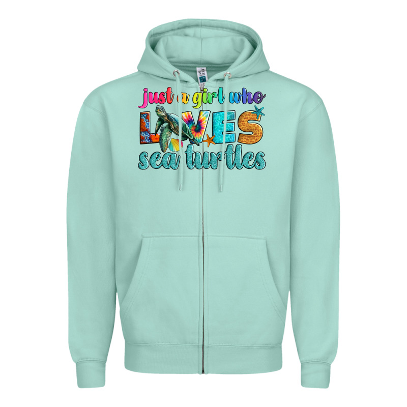 Just A Girl Who Loves Sea Turtle Zipper Hoodie by Artiststas | Teevron