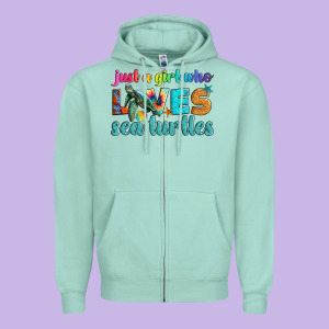 Just A Girl Who Loves Sea Turtle Zipper Hoodie Designed By Artiststas