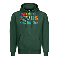 Sports Green just a girl who loves sea turtle Zipper Hoodie - Artiststas