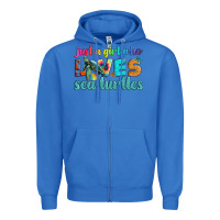 True Royal just a girl who loves sea turtle Zipper Hoodie - Artiststas