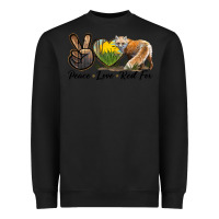 Black Peace Love Red Fox Heavyweight Sweatshirt - LillyAllenDesigns