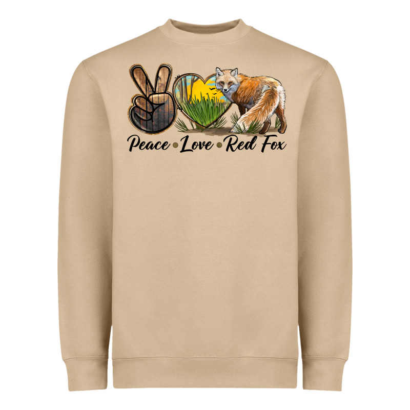 Peace Love Red Fox Heavyweight Sweatshirt by LillyAllenDesigns | Teevron