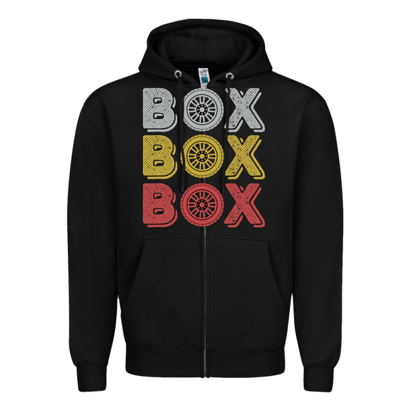 Vintage Retro Box Box Box Formula Racing Zipper Hoodie by longCreatives | Teevron