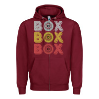 Burgundy Vintage Retro Box Box Box Formula Racing Zipper Hoodie - longCreatives