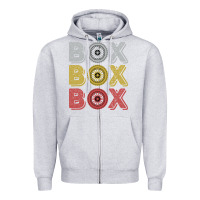 Heather Grey Vintage Retro Box Box Box Formula Racing Zipper Hoodie - longCreatives