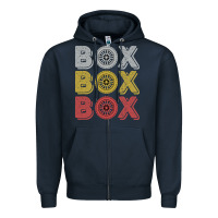 Navy Vintage Retro Box Box Box Formula Racing Zipper Hoodie - longCreatives