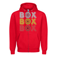 Red Vintage Retro Box Box Box Formula Racing Zipper Hoodie - longCreatives